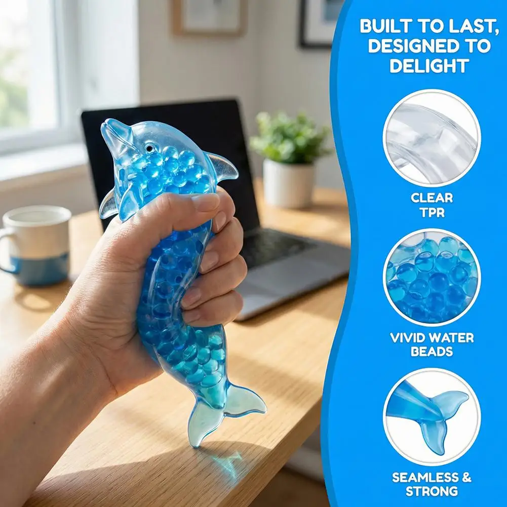Squishy Shark Stress Balls Dolphin Squeeze Ball Stretchy Stress Squish Ball Sea Animal Squeeze Squishy Toys for Kids Adults
