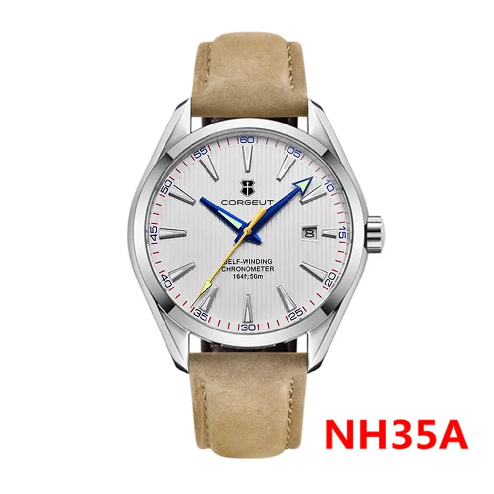 

Роскошные автоматические мужские часы NH35/Miyota, 41 мм, мужские механические наручные часы, сапфировые водонепроницаемые часы с датой, часы Corgeut