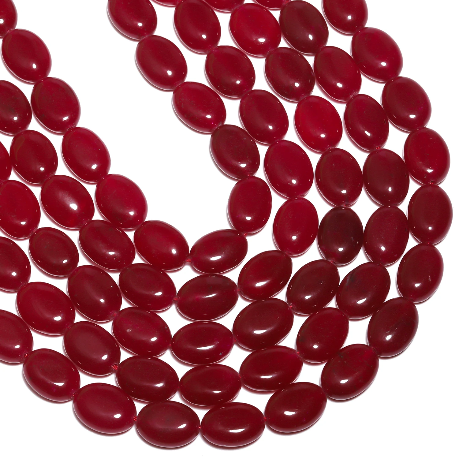 13x10mm Green Red Color Natural Chalcedony Stone Beads Oval Shape Jade Beads for Jewelry Making Handmade DIY Necklace Accessory