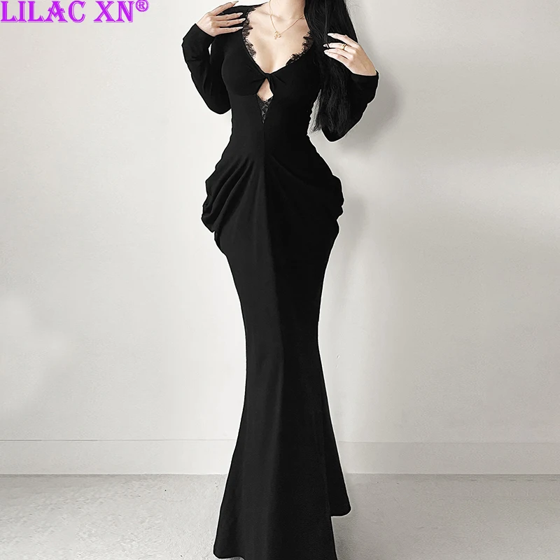 Y2K Sexy Lace Trim … - image