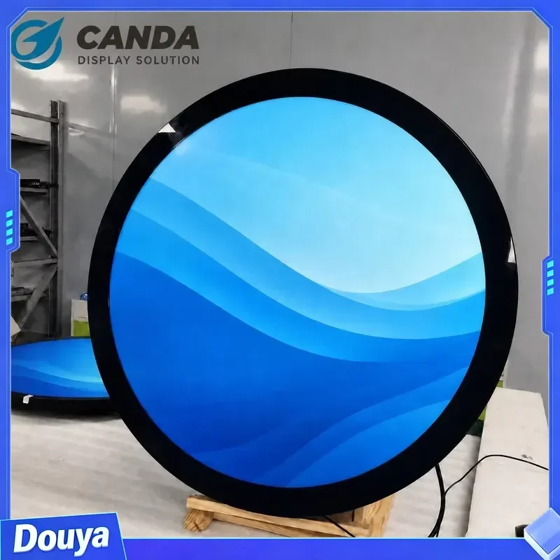 23.6 Inch Round Commercial LCD Display with Video Wall Ready for Shopping Mall and Subway Use Text & Animation Digital