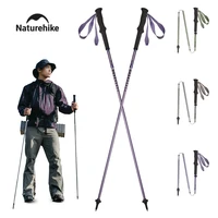 Naturehike-bastón ultraligero plegable para escalada, mochila con 3 varillas dobladas, postes de senderismo y viajes de apertura rápida, novedad de 2025
