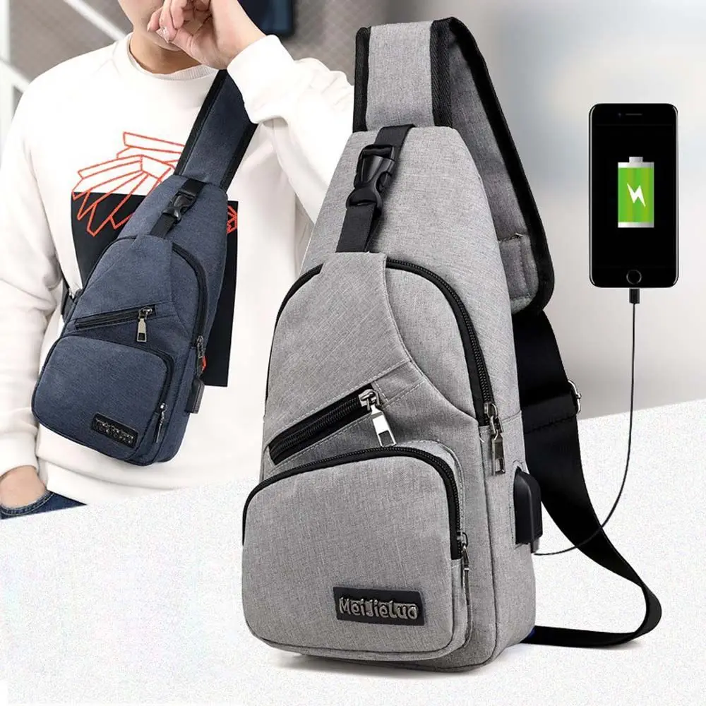 Bolso de hombro deportivo para hombre y mujer, bolsa cruzada de pecho con bolsillo de seguridad para viaje, bolso de hombro para auriculares, mochila con eslinga