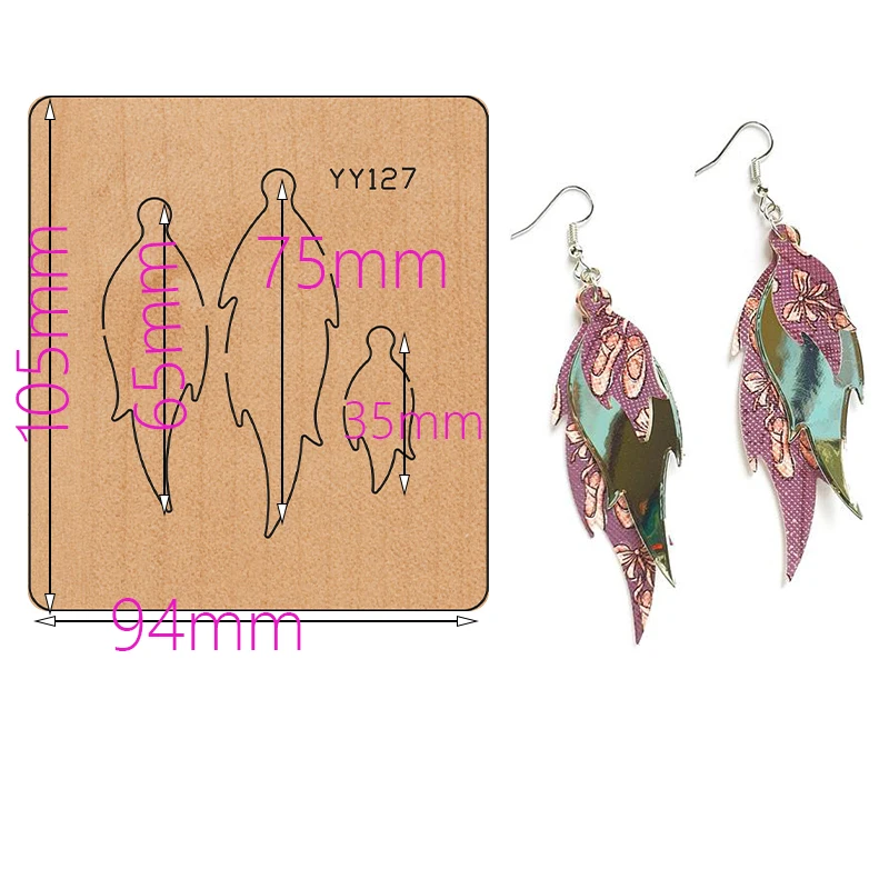 Wood Die-cut Clipboard Process Leaf-type Earring Pendant Knife Mold Yy-127 Is Compatible With Most Manual Die-cutting Dies