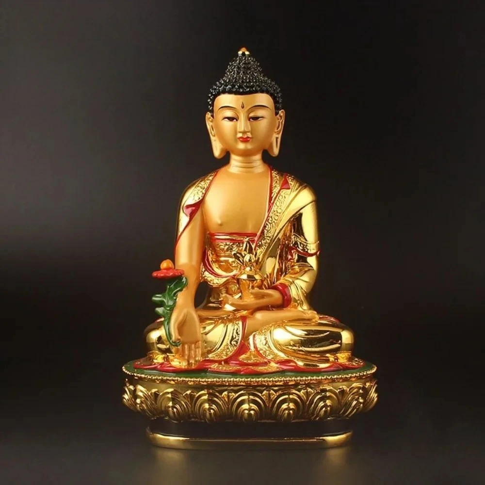 21cm Gold Plating Tibetan Medicine Buddha Statue Figurine Putting Decoration Home Decor Statues for Decoration