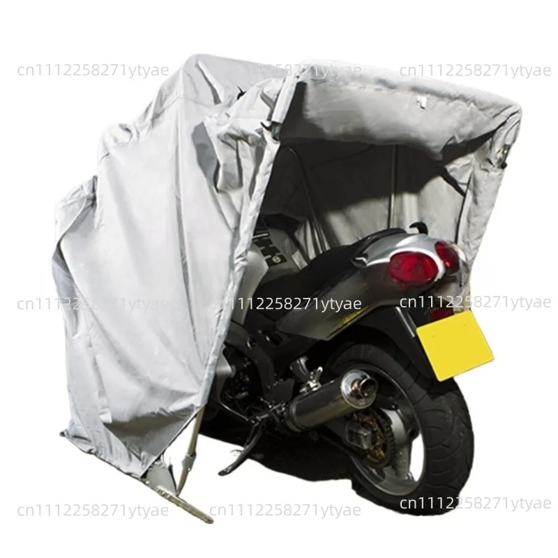 270X105x157CM Outdoor Moveable Motorcycle Tent, UV-resistant Waterproof And Pressed Rubber Car Clothing