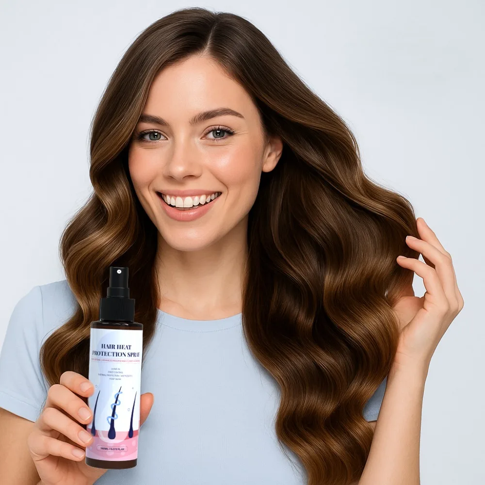 

Professional Hair Heat Protection Spray with Keratin Lightweight Non-Greasy Formula for All Hair Types, Reduces Breakage 150ml