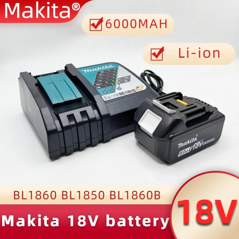

Makita 6.0Ah Battery 18V Rechargeable Lithium-Ion Battery with LED Indicator, High Capacity for Makita Cordles Power Tool Battey