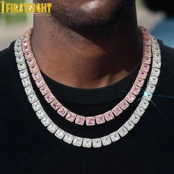 New 8mm Clustered Tennis Chain for Men Necklace Hip Hop Zirconia Silver Color Fashion Rock Women Jewelry