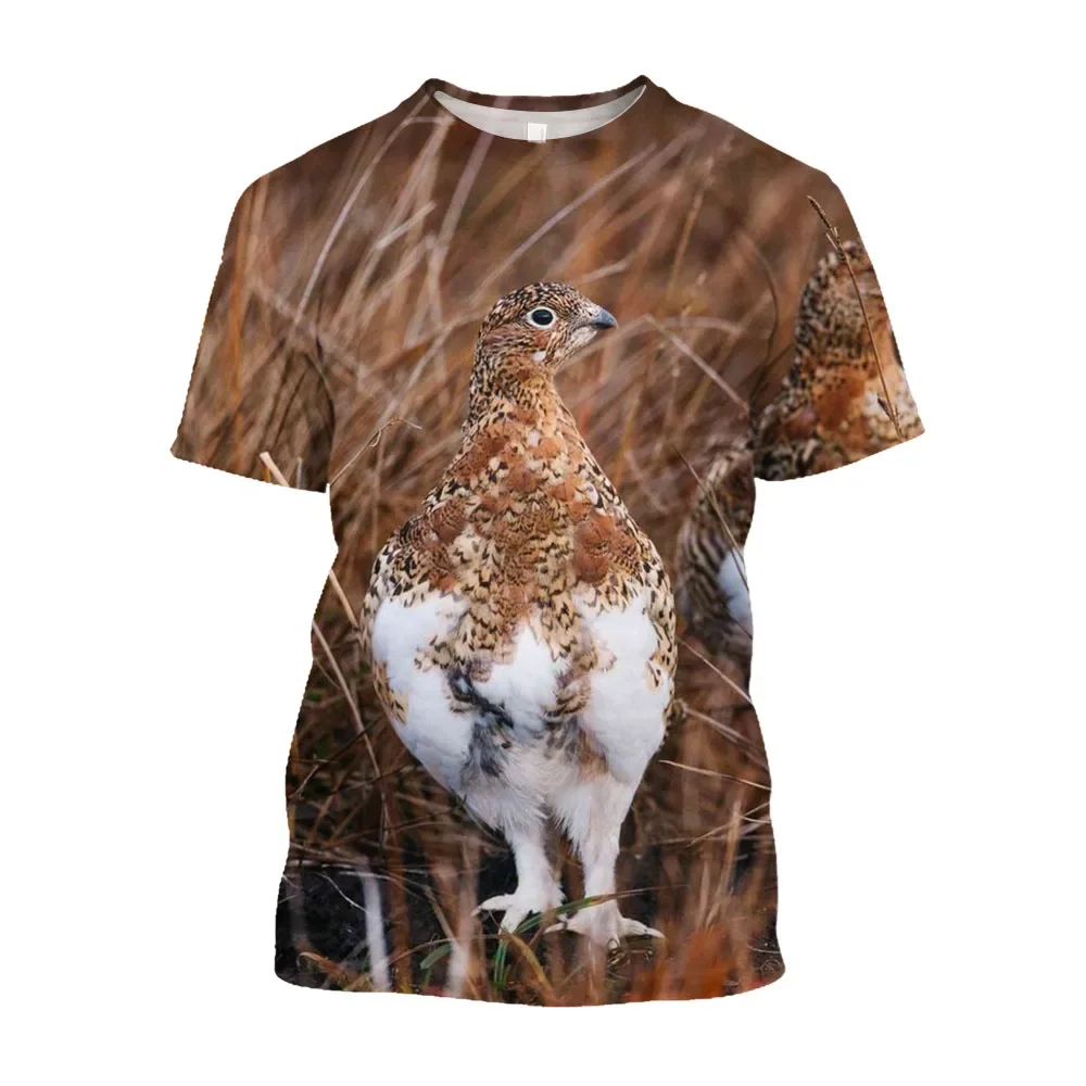 Summer Fashion Hunting Camo Bird graphic t shirts For Men New Outdoors Personality Printed Round Neck Short Sleeve Oversized Top