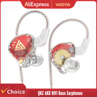 QKZ AKX HIFI Heavy Bass Transparent Earphones IEM Monitor Level 3.5mm In-Ear Music Headphone Dynamic With Mic Wired Headset DMX