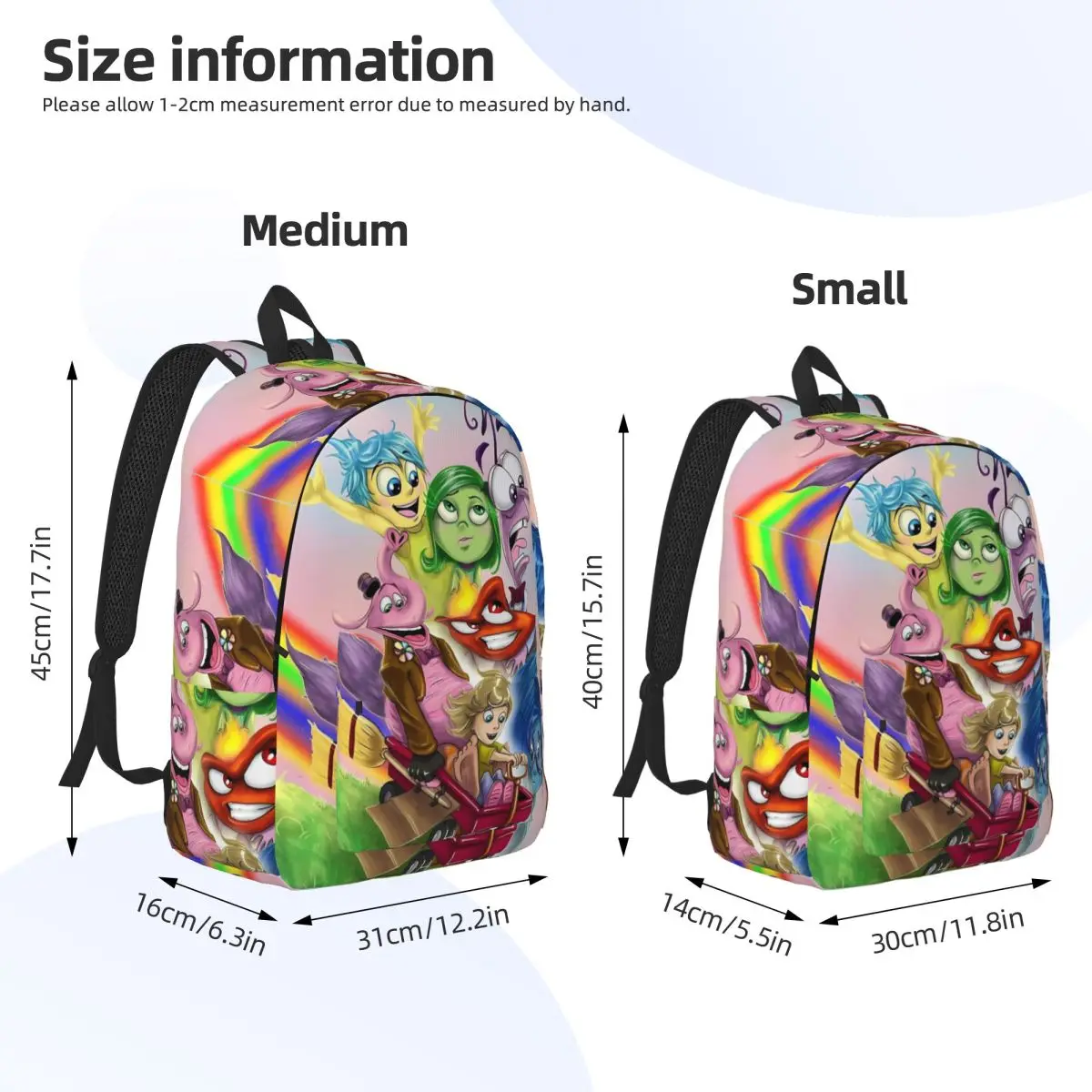 Inside Out 2 Cartoon Emotion Backpack for Preschool Primary School Student Humor Manga Book Bags Boy Girl Daypack Lightweight