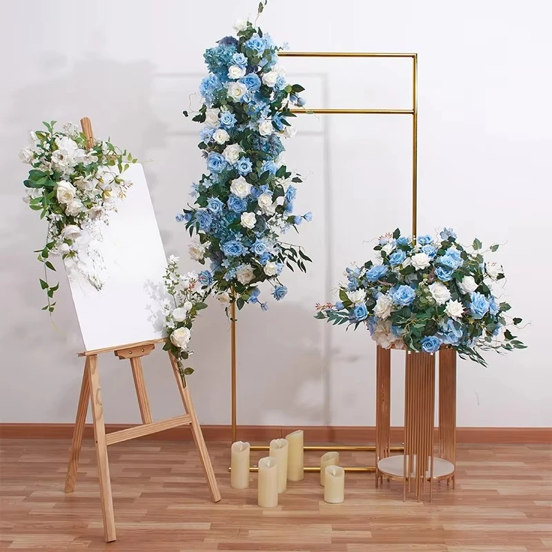 

&c Hot Sale Arch Style Decoration Simulation Flower Runner Wedding Table Geometric Shelf Layout Flower Row