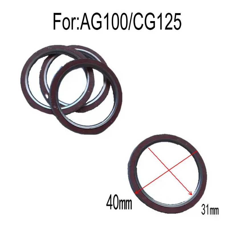 Para suzuki ag100 2 tempos scooter honda cg125 selos de escape 40mm * 31mm * 3.5mm selos 4 peças juntas de tubo de escape da motocicleta