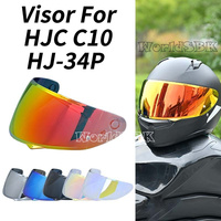HJ 34P Motorcycle Helmet Visor Lens for HJC C10 Replace Anti-UV Anti-Scratch Dustproof Wind Shield Motorcycle Accessories