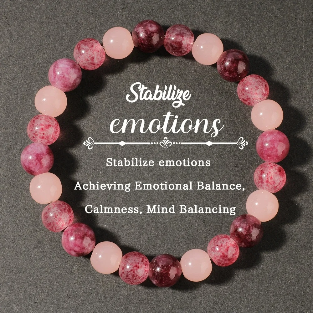 Cute Autumn and Winter Jewellery Pink Garnet Pink Quartz Strawberry Quartz Bracelet for Girlfriend Gifts Natural Stone Bracelets