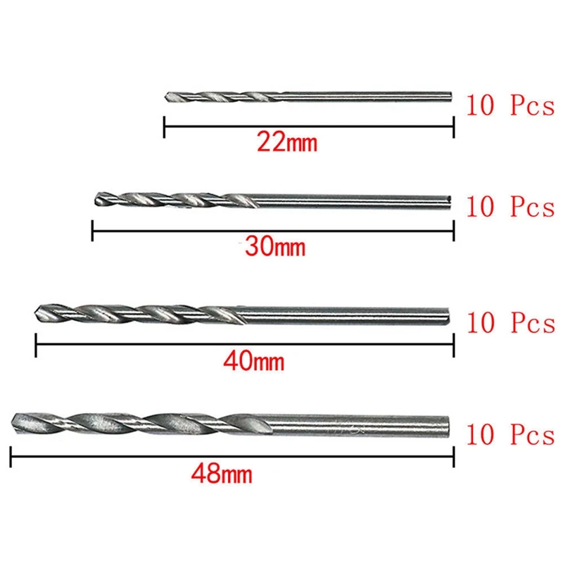 Mini broca hss, haste reta, pcb, brocas de torção, 0.5mm a 2.0mm, 120 pcs