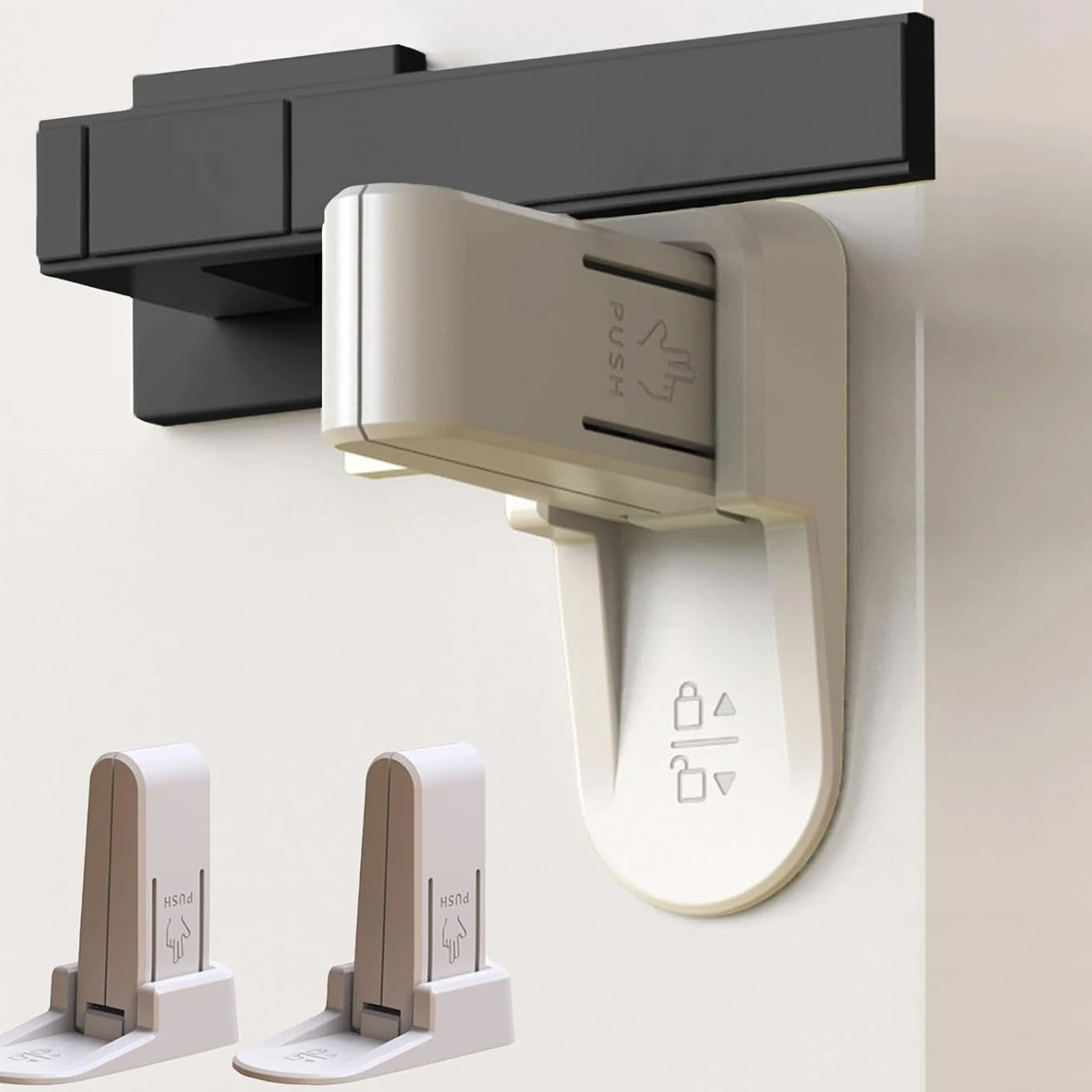 

2 шт. детский замок для двери шкафа, мебельный ящик, защитная пряжка, детский замок для ящика с защитой от пальцев, кухонный замок для холодильника