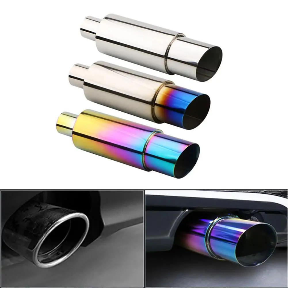 

Car Exhaust Pipe Muffler Tail Pipe Rear Straight Row Drum Stainless Steel Exhaust System End Modified Parts