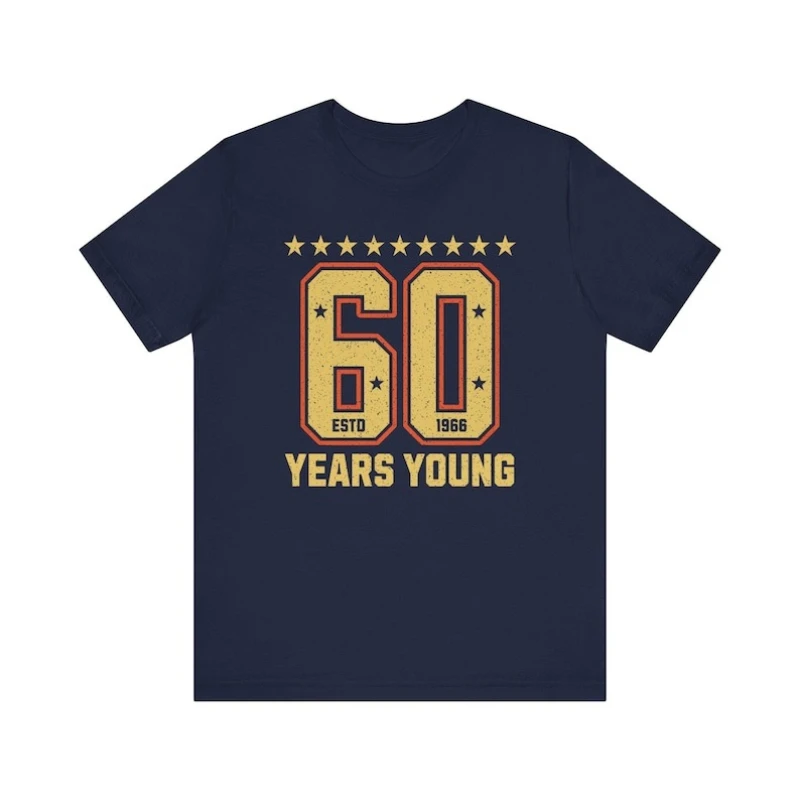 Camiseta para adultos jóvenes de 60 años, para personas nacidas en 1966, gran idea de regalo para personas que cumplen 60 años en 2026, camisetas estampadas
