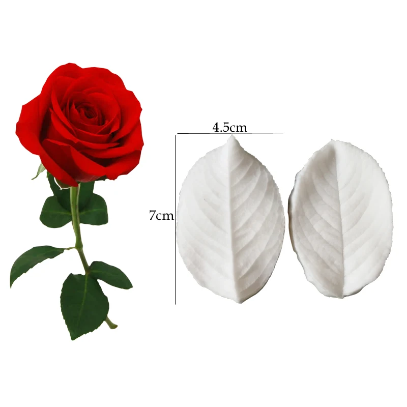 Rose Petals Veiner Sugar Tool Meridians Flower Silicone Cake Mold Simulation Gum Paste Mould Clay Cake Decorating Tools  M2505