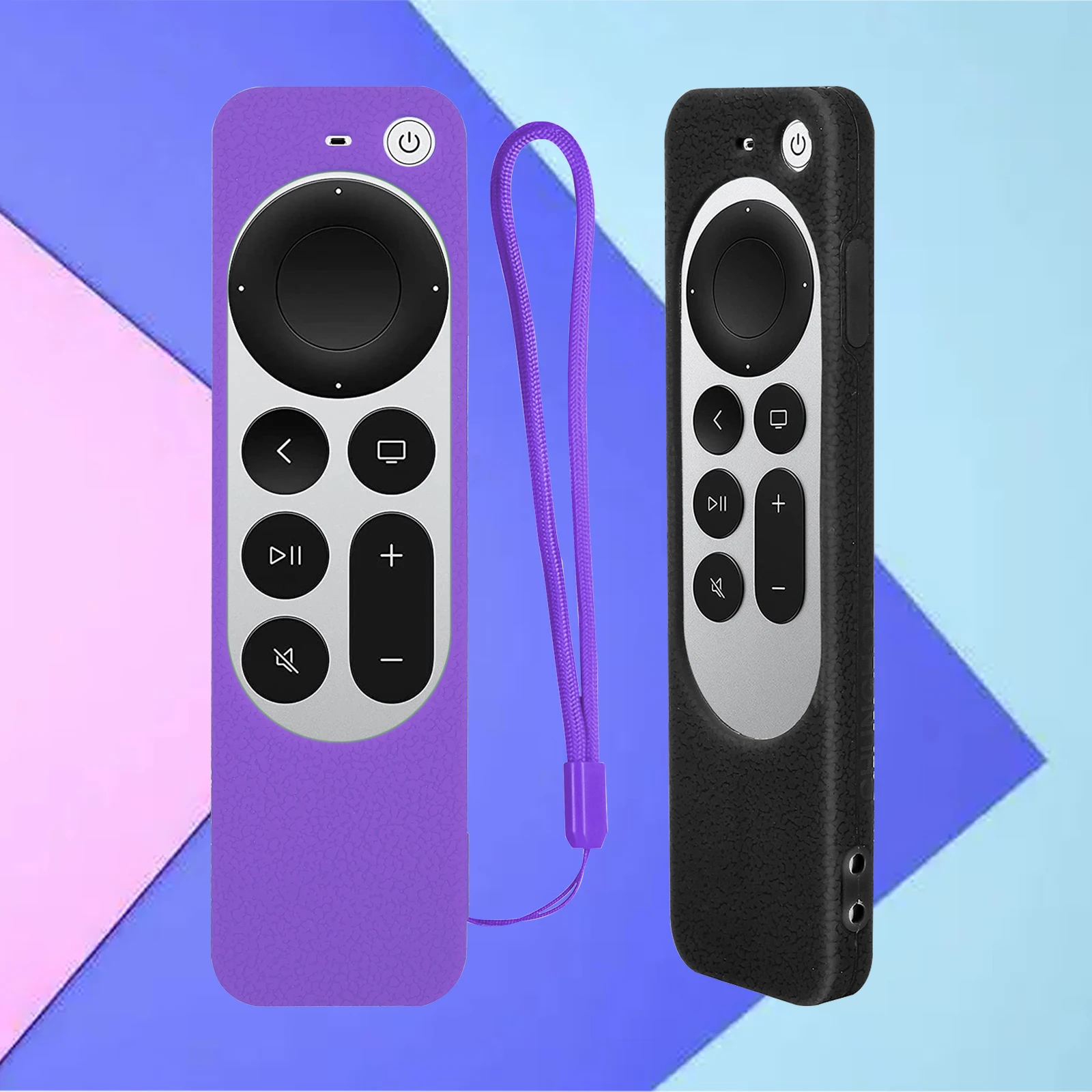 1 Pair Colorful Silicone Protective Case Fit for Apple TV Siri Remote Control Waterproof Cover Lightweight Anti Slip Rectangle