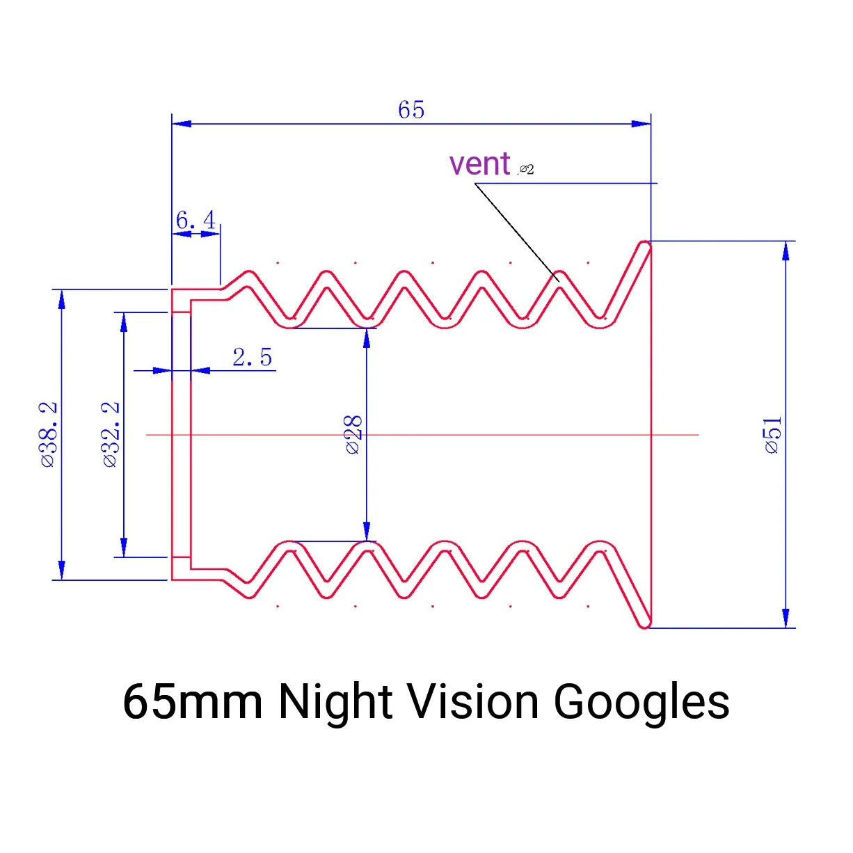 65mm Rifle Scope Rubber Eye Protector Cups Thermal Imaging Night Vision Googles Eyepiece Guards Shields Cover Pard Parts 1PC