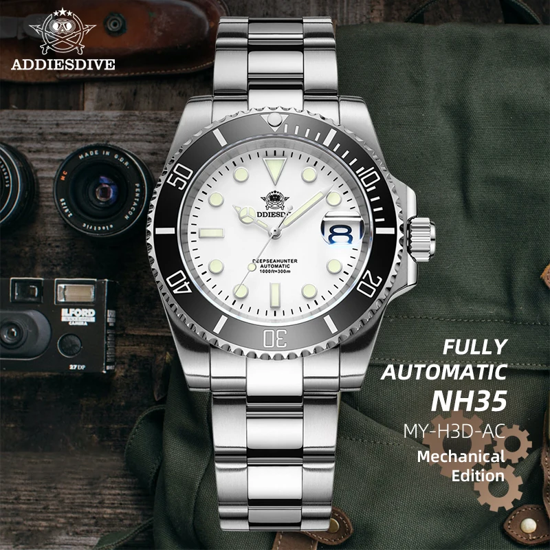 

ADDIESDIVE 41mm NH35 Luxury Men Business Dress Sapphire Watch Automatic Mechanical Watches Waterproof 200m Luminous Reloj Hombre