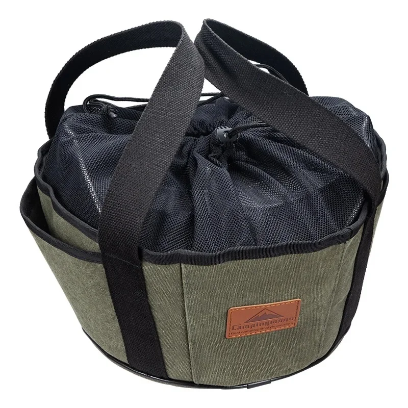 TRIMIX Outdoor Camping Barbecue Cookware Organizing Tote Bag Storage Bag, Dutch Pot Storage Thick Canvas Bag