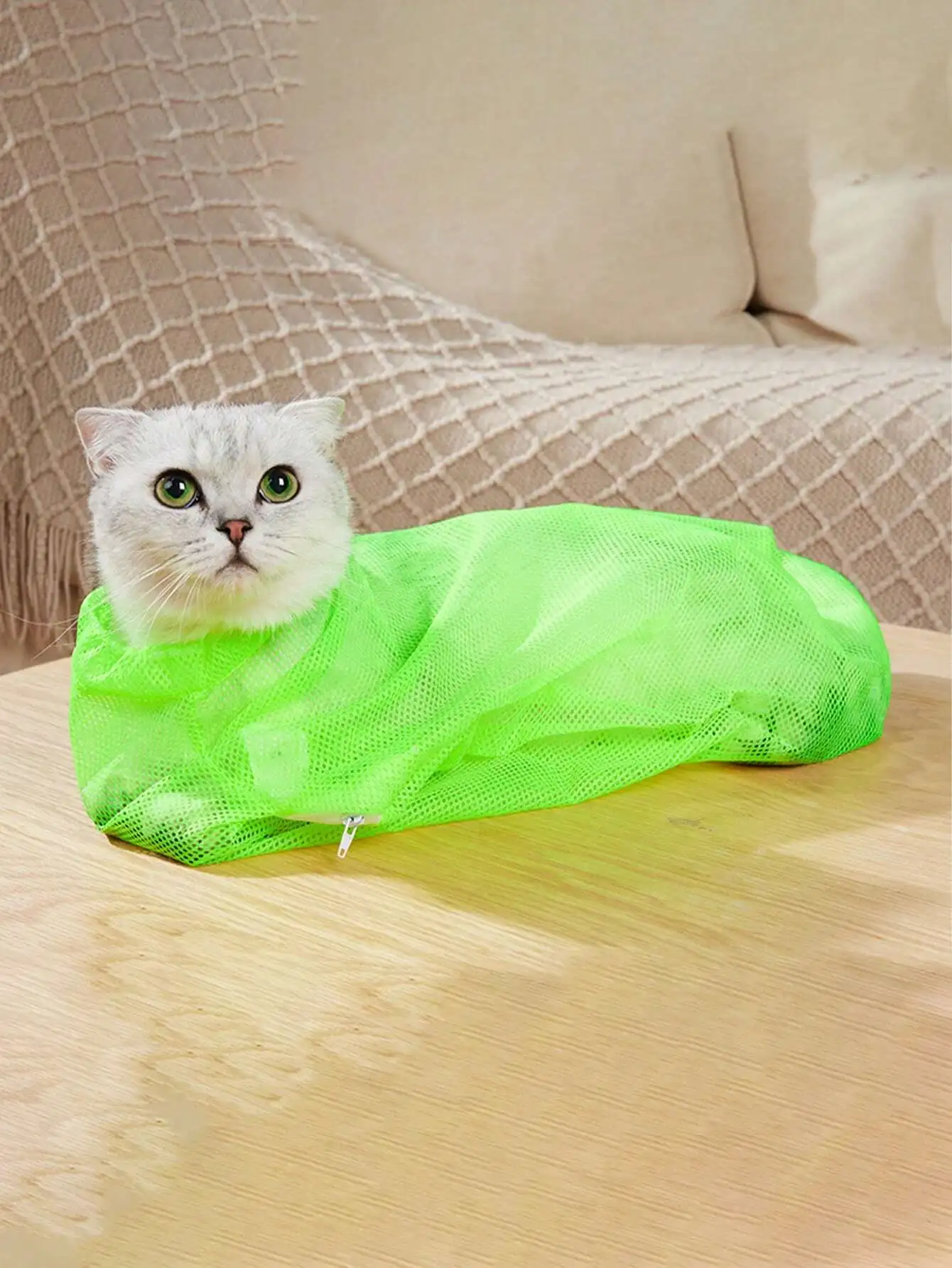 

1pc Pet Cat Anti-Bite Anti-Scratch Bath Bag, Suitable For Cats And Small Dogs During Nail Clipping, Injection, Feeding, Bathing