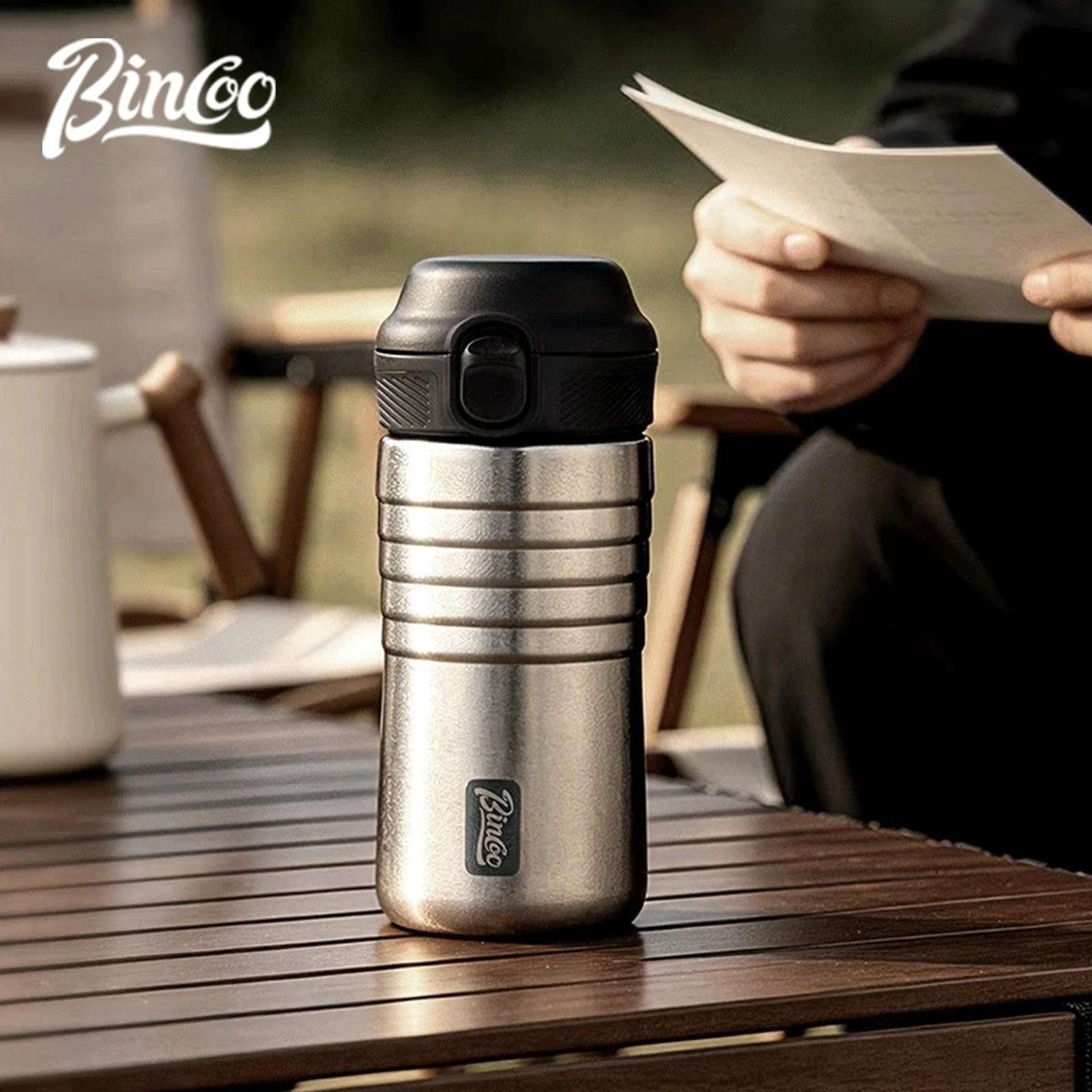 Bincoo Titanium Insulated Coffee Mug – Pure Titanium Tea Thermos, Business Portable Travel Cup for Car Office Home