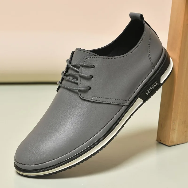 

Hot Sale Mens Leather Casual Shoes Soft Sole Walking Shoes Lightweight Male Oxford Shoes Formal Dress Footwear Business Sneakers