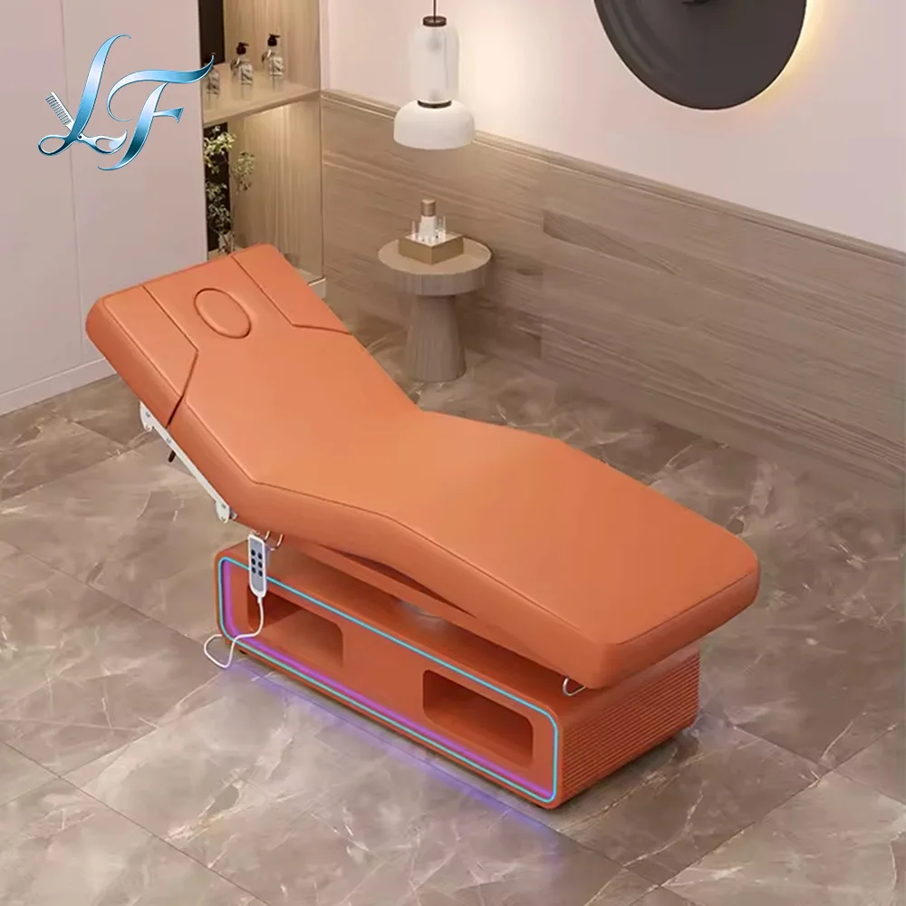 Wholesale Luxury White Salon Furniture Equipment Electric Beauty Spa Facia Bed Massage Table Curved Lash Bed