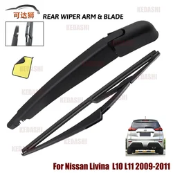 Rear Back Windshield Wiper Blade Arm Set for Nissan Livina  L10 L11 2009-2011 Clean Back Window Brush 28780-3JA0A