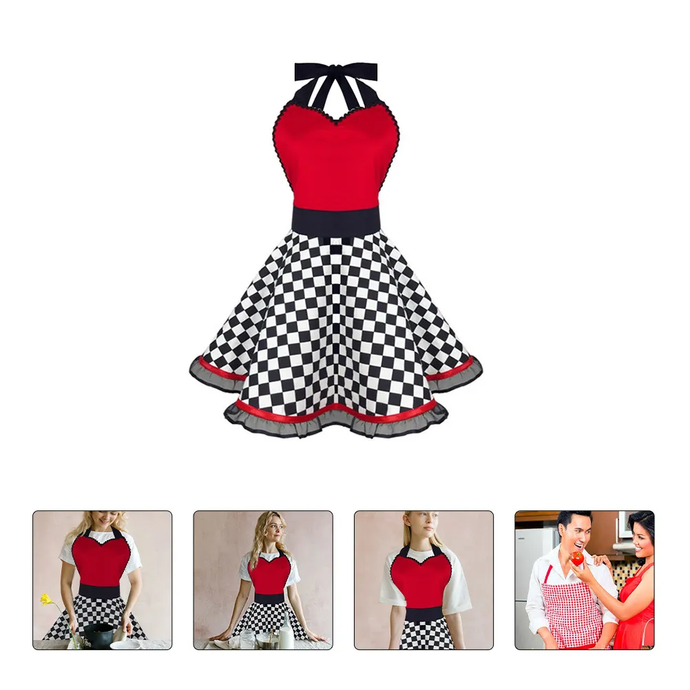 

Женский хлопковый фартук-платье в стиле ретро для кухни, готовки, уборки, домашнего использования, стильный аксессуар для кухни