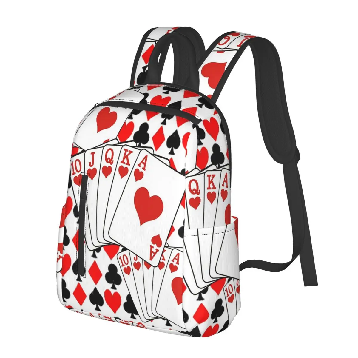 Casino Nights Red Queen Of Hearts Student Backpack School Bag Hiking Travel Daypack for Boys Girls Bookbag Shoulder Bags