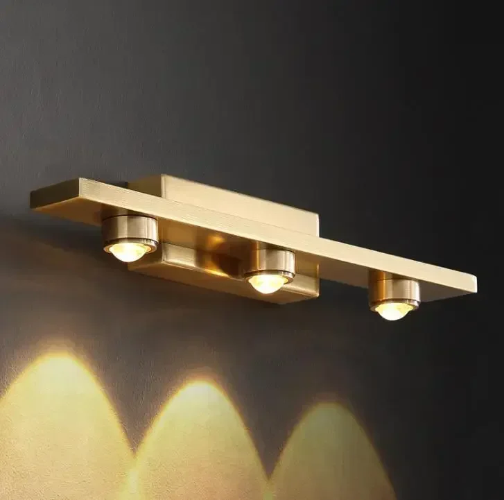 

Postmodern minimalist all-bronze mirror front lamp porch exhibition hall picture lamp bathroom wall lamp