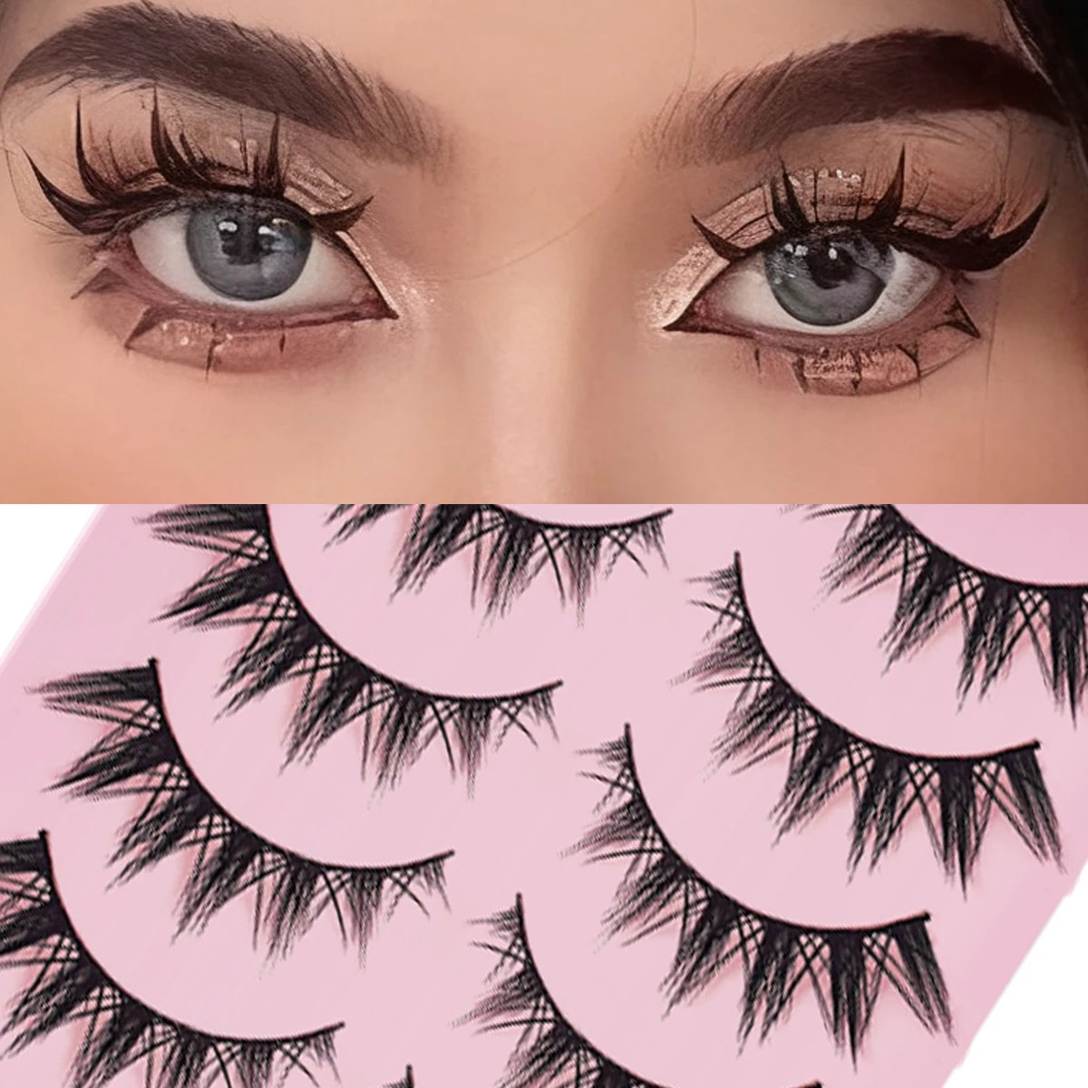 ขนตาปลอมแบบมังงะ 5 คู่ ขนตาปลอมแบบธรรมชาติ ยาว นุ่ม สไตล์อนิเมะ สำหรับแต่งตาแบบสาวเกาหลี