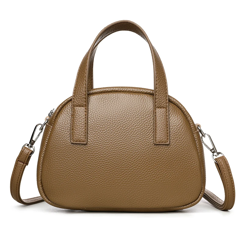 

Genuine Leather Boston Pillow Bag Women Shoulder Bags 2025 New Soft Cowhide Premium Commuter Casual Female Handbag Messenger Bag