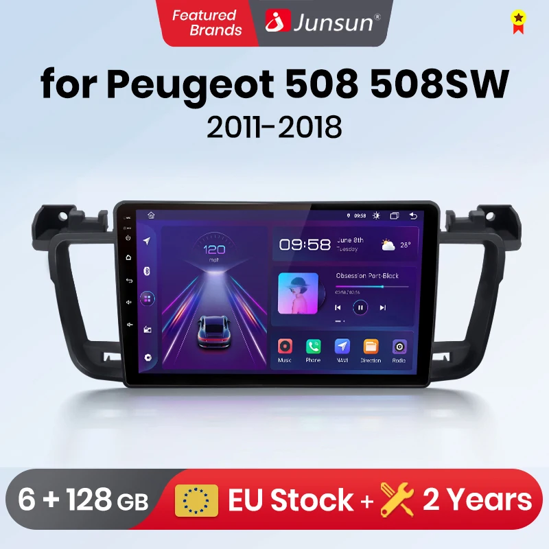 Junsun For Peugeot 508 508SW 2011 - 2018 Car Radio wireless CarPlay Android Auto car intelligent systems No 2 din 2din DVD