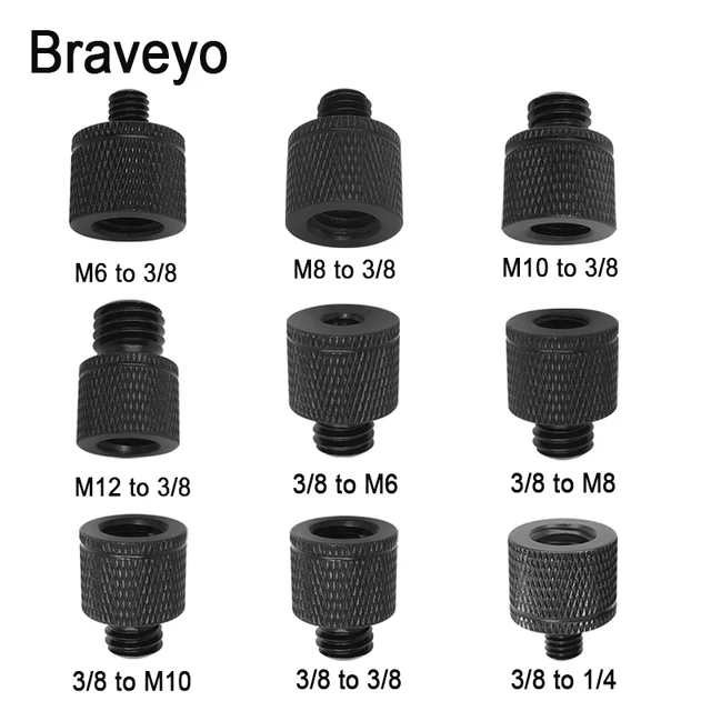 3/8 do 1/4 M6 M8 M10 cal śruba konwersja aparatu śruba Dslr statyw Monopod głowica kulowa stabilne akcesoria do adapterów strzeleckich
