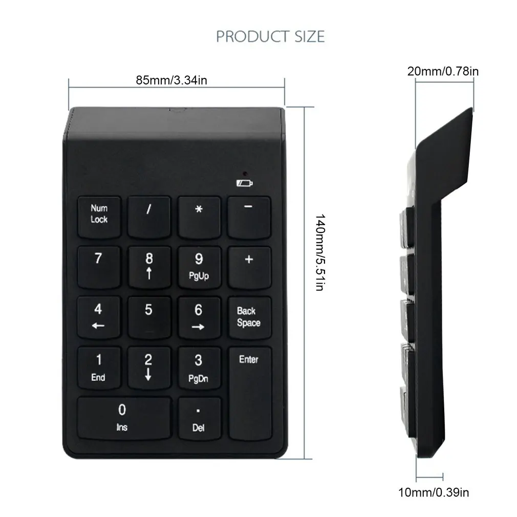 2.4G Wireless Keyboard Mini Digital Number Keypad for Accounting Finance 18 Keys Mini Numeric Smart Keypad For Laptop Notebook