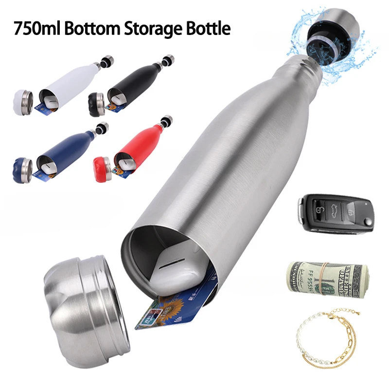 Bottiglia d'acqua segreta nascosta per deviazione sicura, punto segreto in acciaio, vano portaoggetti per casseforti nascosti, per carte, chiavi, contanti