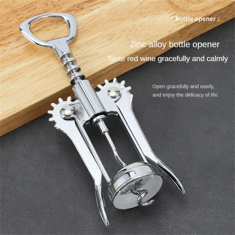 1pc Wine Bottle Opener 2-in-1 Stainless Steel Bottle  Can Spiral Corkscrew Beer Bottle Opening Tool Kitchen Accessories