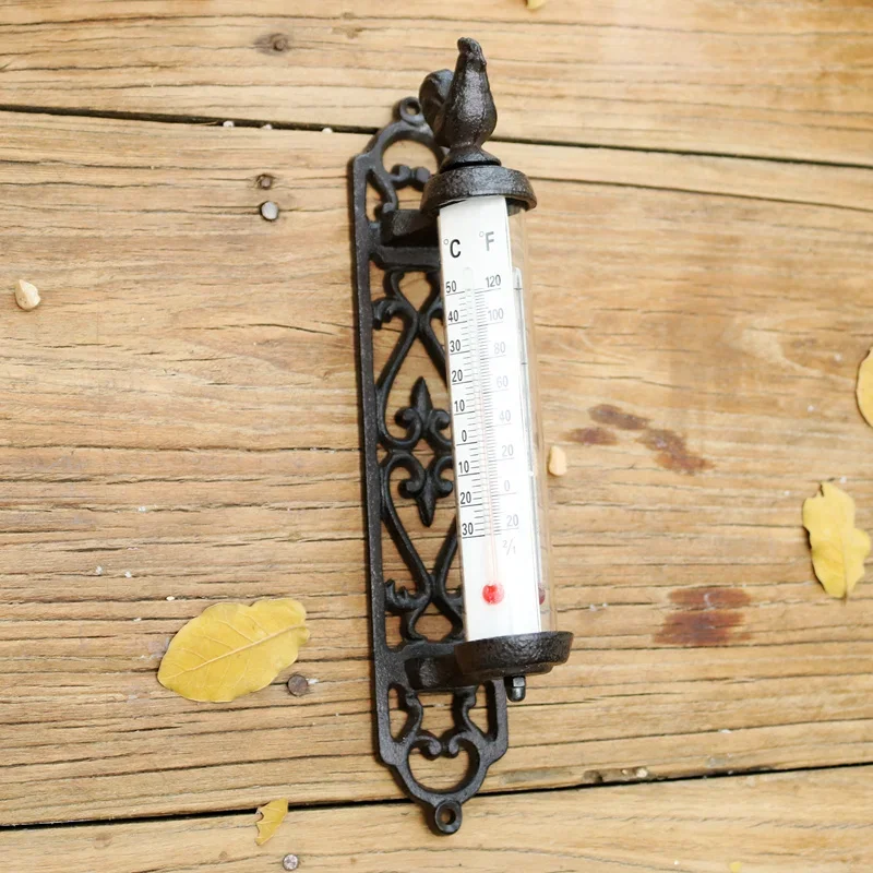 

Retro Nostalgic Indoor Household Creative Garden Wall Mounted European Style Beautiful Thermometer