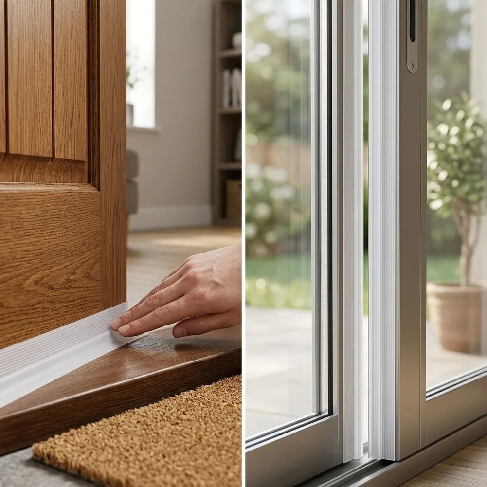 Silicone Door Seal for Weatherproofing 5m per Roll 25mm 35mm Width Transparent Weather Stripping for Windows and Doors 3 Rolls
