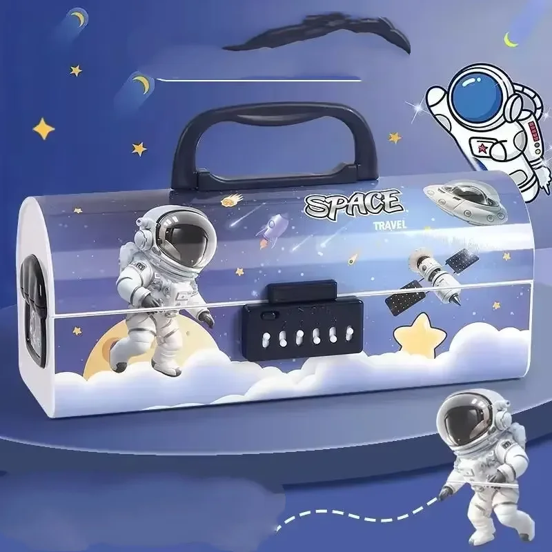 Large Capacity Password Lock Pencil Case Portable Stationery Box School Supplies Suitcase Multi-functional