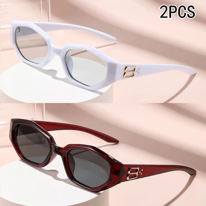 

2 шт. многоугольные автомобильные солнцезащитные очки в стиле ретро, модные тонкие солнцезащитные очки в маленькой квадратной оправе, персонализированные солнцезащитные очки Street Shot 6102