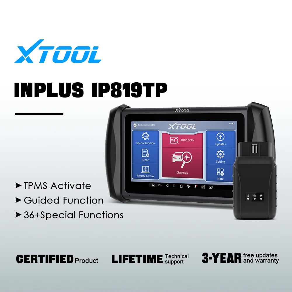 Car Gadgets：XTOOL Inplus IP819TP TPMS Programming Tool,36+ Service Functions,ECU Coding,Actuation test,Guided function for VW