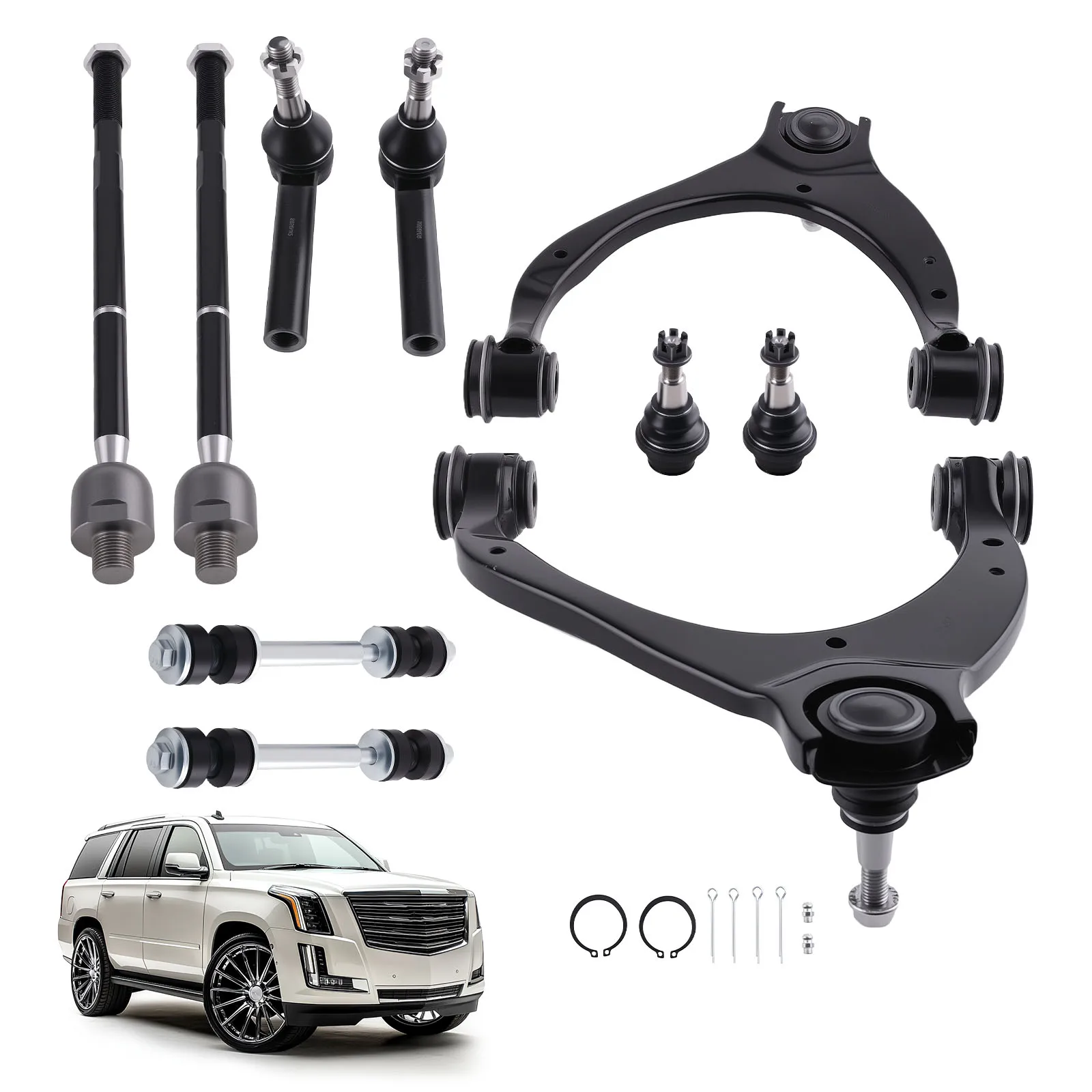Front Upper Control Arms Tie Rods for 14-18 Chevy Silverado Sierra 1500 Tahoe